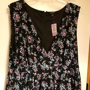 Torrid Skater Floral Sundress w/ Deep V-Neck